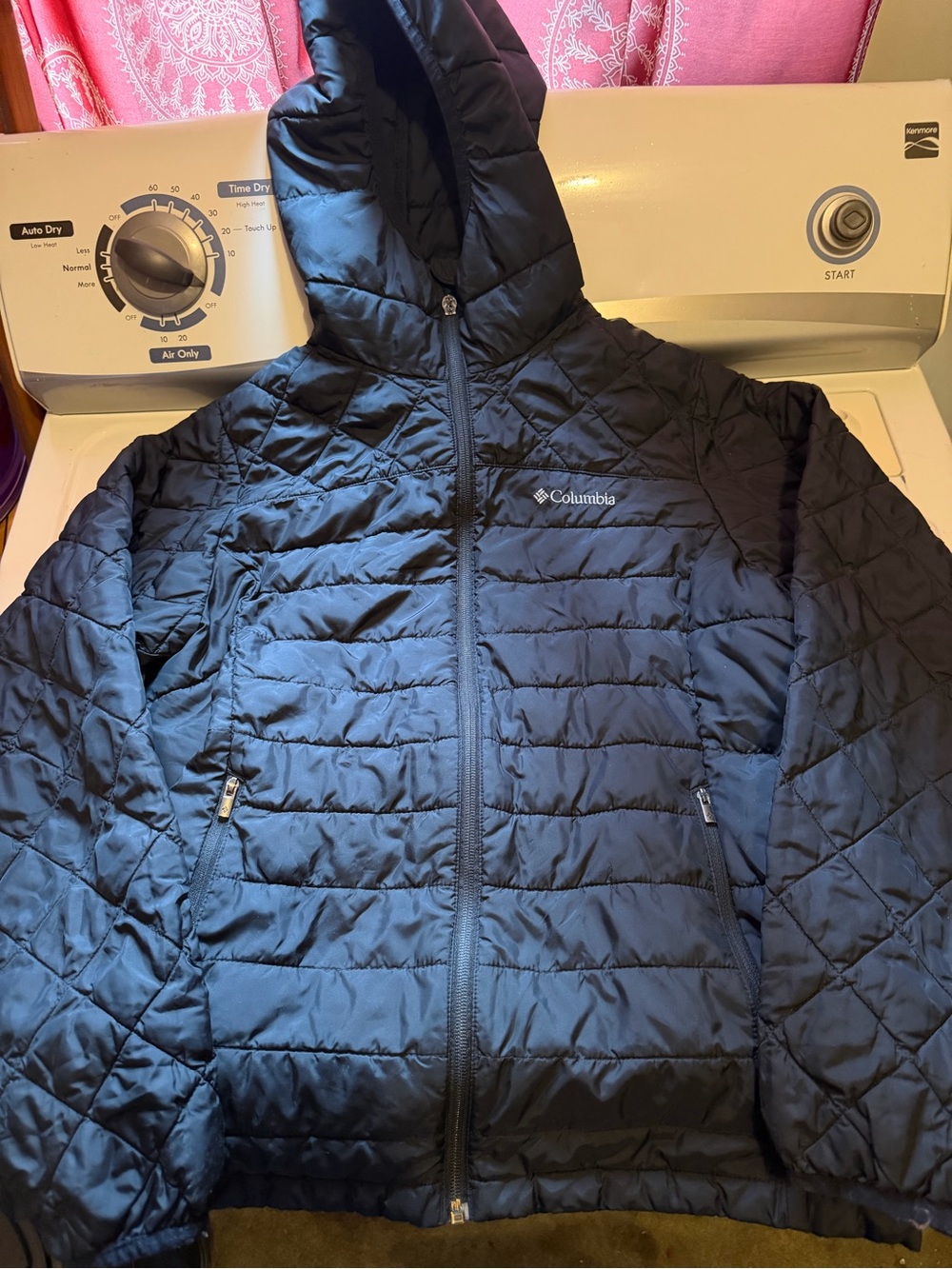 Columbia Black Quilted Hooded Ski Jacket